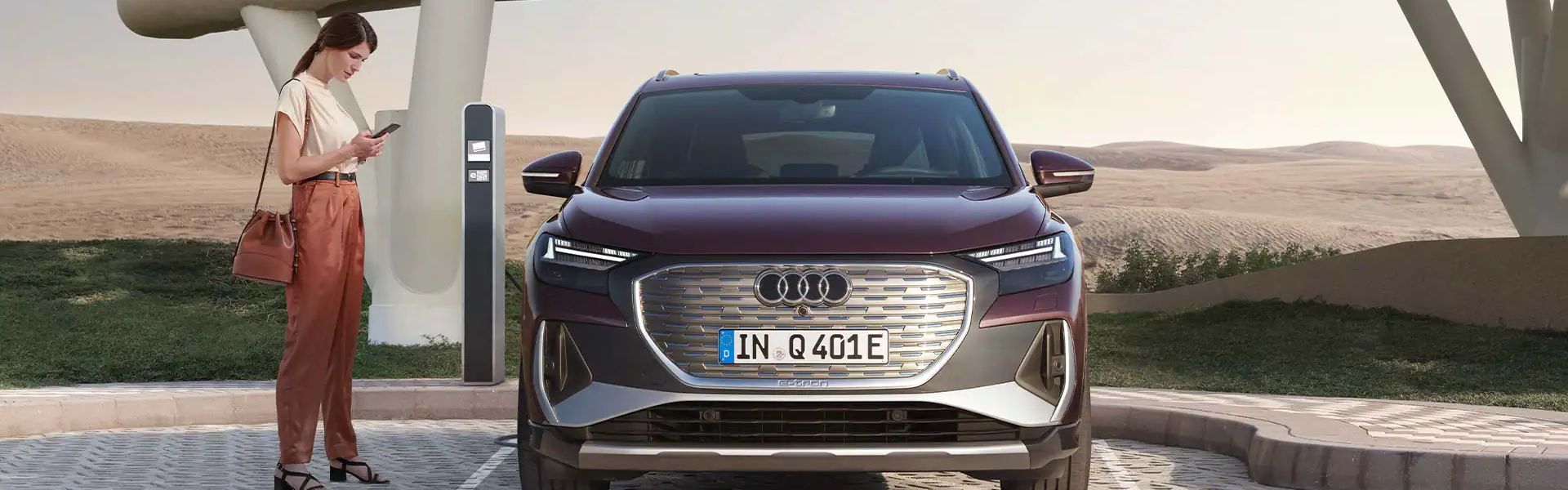Frontansicht des Audi Q4 e-tron