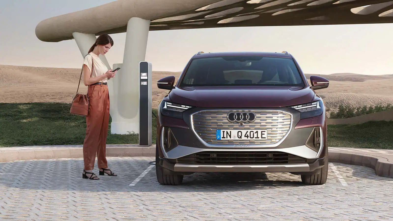 Frontansicht des Audi Q4 e-tron